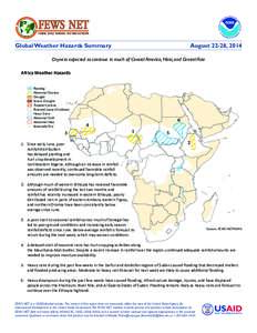 FEWS NET  FAMINE EARLY WARNING SYSTEMS NETWORK Global Weather Hazards Summary