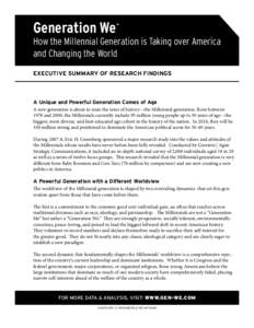 Demographics of the United States / Culture / Rock the Vote: Democracy Class / Strauss-Howe generational theory / Demographics / Generation Y / Generation