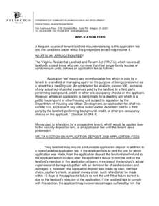 DEPARTMENT OF COMMUNITY PLANNING HOUSING AND DEVELOPMENT Housing Division, Housing Services Section One Courthouse Plaza 2100 Clarendon Blvd., Suite 700 Arlington, VATELFAXwww.arlington