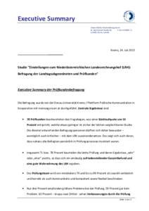 Executive Summary Universität für Weiterbildung Krems Dr.-Karl-Dorrek-Straße 30 T +A-3500, Krems, Austria