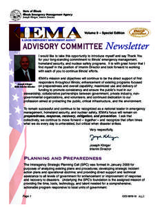 State of Illinois Illinois Emergency Management Agency Joseph Klinger, Interim Director Volume Special