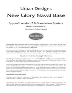 Urban Designs  New Glory Naval Base Spycraft version 2.0 Conversion Content FREE WEB ENHANCEMENT Conversion by Andrew Popowich