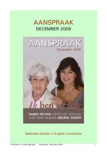 AANSPRAAK DECEMBER 2009 Selected articles in English translation  © Pensioen- en Uitkeringsraad