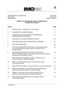 E MARITIME SAFETY COMMITTEE 90th session Agenda item 28  MSC 90/28
