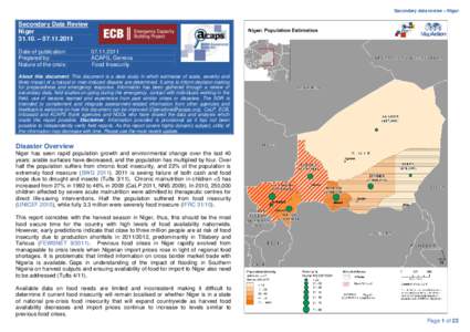 Secondary data review – Niger  Secondary Data Review Niger 31.10. – [removed]Date of publication: