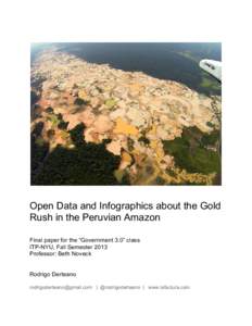 Open Data and Infographics about the Gold Rush in the Peruvian Amazon Final paper for the “Government 3.0” class ITP­NYU, Fall Semester 2013 Professor: Beth Noveck Rodrigo Derteano
