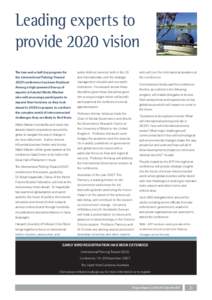Leading experts to provide 2020 vision The two-and-a-half day program for public defence services, both in the US