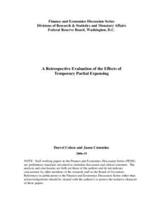 A Retrospective Evaluation of the Effects of Temporary Partial Expensing