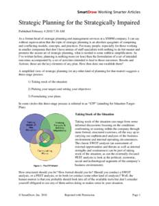 SmartDraw Working Smarter Articles  Strategic Planning for the Strategically Impaired Published February:30 AM As a former head of strategic planning and management services at a $500M company, I can say without