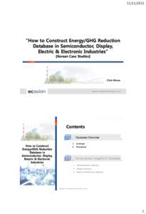   “How to Construct Energy/GHG Reduction Database in Semiconductor, Display, Electric & Electronic Industries” 【Korean Case Studies】