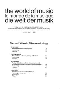 the world of music  Ie monde de la musique die welt der musik JOURNAL OF THE INTERNATIONAL INSTITUTE