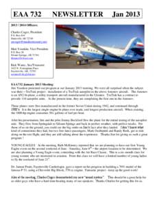 EAA 732  NEWSLETTER Jan 2013