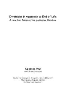 Hospice / Palliative medicine / Nursing research / Systematic review / Information science / Qualitative research / Palliative care / Ethnic group / Alternative medicine / Medicine / Science / Health