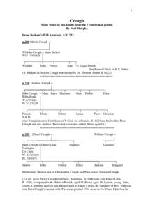 1  Creagh. Some Notes on this family from the Cromwellian period. By Noel Murphy. From Betham’s Will Abstracts. G O 223