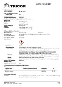 SAFETY DATA SHEET  1. Identification Product identifier  MC-250 Tricor