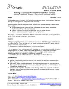 Microsoft Word - FINAL - NR - Aboriginal Victims -Fort Frances PO _2_.doc
