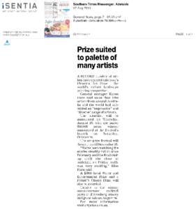 Fleurieu Art Prize, July - Sep