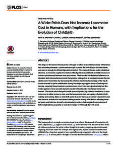 A Wider Pelvis Does Not Increase Locomotor Cost in Humans, with Implications for the Evolution of Childbirth