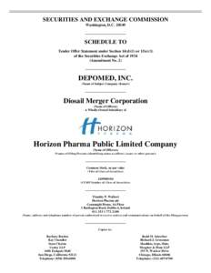 SECURITIES AND EXCHANGE COMMISSION Washington, D.CSCHEDULE TO Tender Offer Statement under Section 14(d)(1) or 13(e)(1) of the Securities Exchange Act of 1934