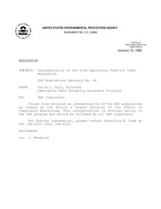 EPA GLP Regulations Advisory No. 40