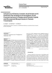 Original Paper Annals of Ann Nutr Metab 2003;47:31–36 DOI: [removed]