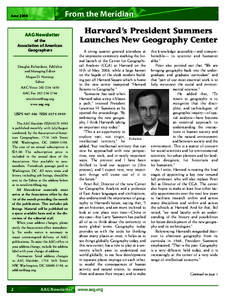 From the Meridian  June 2006 AAG Newsletter of the