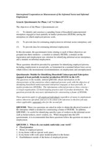 ANNEX 1- Questionnaire Module for Identifying Household Unincorporated Enterprises engaged at least partially in market production (HUEM) in the LFS