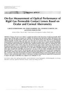 Corrective lenses / Contact lenses / Rigid gas permeable / Lens / Camera lens / Optical aberration / Spherical aberration / Simple lens / Keratoconus / Optics / Geometrical optics / Optometry