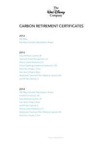 CARBON RETIREMENT CERTIFICATES 2012 Alto Mayo Alto Mayo Avoided Deforestation Project