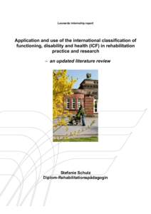 Disability / World Health Organization / Demography / International Classification of Functioning /  Disability and Health / Quality of life / Occupational therapy / Medicine / Health / Medical classification