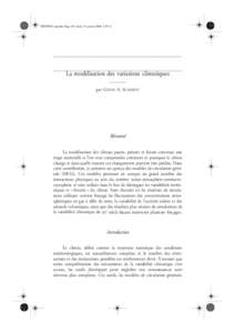 106678FTE_mep.fm Page 103 Jeudi, 19. janvier:La modélisation des variations climatiques par GAVIN A. SCHMIDT  Résumé