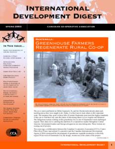 International Development Digest spring 2003 canadian co-operative association