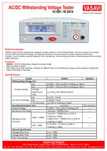 AC/DC Withstanding Voltage Tester VE[removed]VE 9301A VASAVI  Pioneer In Test Automation