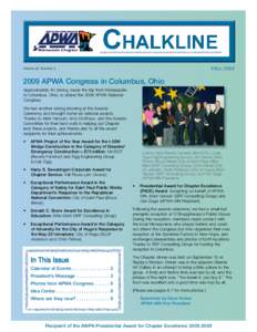 CHALKLINE fall 2009 Volume 22 Number[removed]APWA Congress in Columbus, Ohio