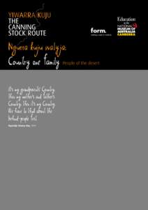 Yiwarra Kuju: The Canning Stock Route – enquiry sheet – country one family