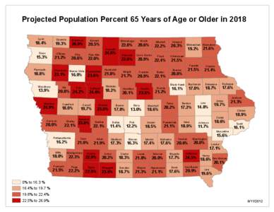 Projected Population Percent 65 Years of Age or Older in 2018 Lyon 18.4%  Osceola