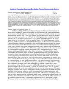 Southern Campaign American Revolution Pension Statements & Rosters Pension application of Adam Harper S30453 Transcribed by Will Graves f15VA[removed]