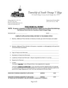 Township of South Orange Village 101 South Orange Avenue, South Orange, N.J[removed]Engineering & Zoning Office[removed]ext. 7706
