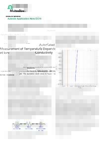 Autolab Application Note EC10  Automated Measurement of Temperature Dependent IonConductivity Keywords Conductivity measurements, Electrochemical impedance spectroscopy, Arrhenius plot