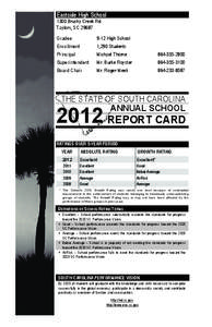 Eastside High School 1300 Brushy Creek Rd. Taylors, SC[removed]Grades Enrollment Principal
