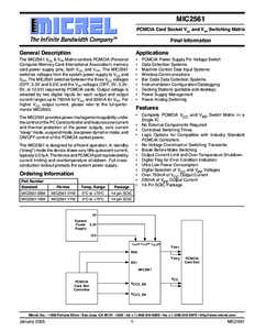 MIC2561  Micrel MIC2561 PCMCIA Card Socket VCC and VPP Switching Matrix