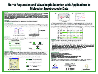 Norris Regression and Wavelength Selection with Applications to Molecular Spectroscopic Data