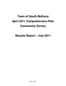 Town of South Bethany April 2011 Comprehensive Plan Community Survey Results Report – JulyPage 1 of 30