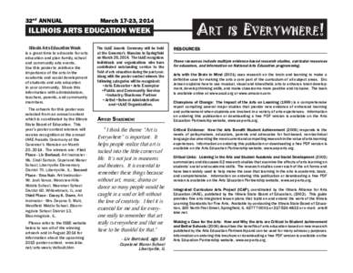 Illinois Arts Council / North Central Association of Colleges and Schools / American Association of State Colleges and Universities / Arts integration / Lincolnshire-Prairie View School District 103 / Education / Art education / Arts in education