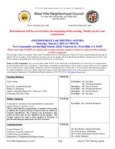 Agenda / Neighborhood councils / Minutes / Public comment / West Hills /  Los Angeles / Geography of California / Southern California / Meetings / Parliamentary procedure / Government