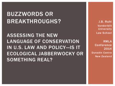 Buzzwords or Breakthroughs? Assessing the New Language of Conservation in US Law and Policy