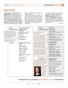 [removed]www.bloombergbriefs.com	  Bloomberg Brief | Mergers