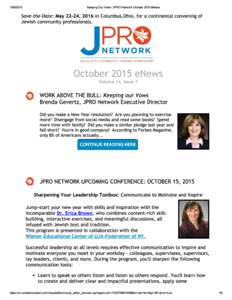 Keeping Our Vows: JPRO Network October 2015 eNews