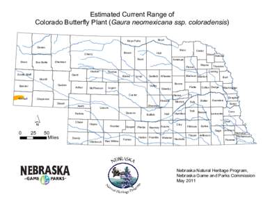 Estimated Current Range of Colorado Butterfly Plant (Gaura neomexicana ssp. coloradensis) Boyd Keya Paha Dawes