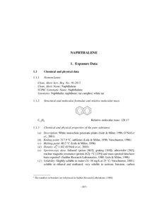 NAPHTHALENE 1. Exposure Data 1.1